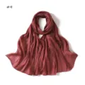 Elegant burgundy sequin embroidered silk satin hijab scarf, lightweight and breathable. - Style #9