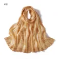 Elegant French style sequin embroidered long scarf shawl, versatile breathable fashion accessory. - Style #8