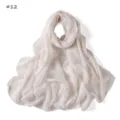 White striped chiffon scarf with colorful dots, lightweight breathable casual long women shawl. - #12 Classic