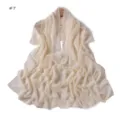 Elegante sciarpa lunga in chiffon con ricamo floreale beige leggera e traspirante - #7