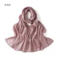 Pink satin silk scarf with delicate sequin embroidery, soft drape detail for women accessory. - Style #10