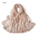 Detailed view of French pine branch sequin embroidered long scarf and lightweight shawl. - Style #10