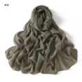Lightweight grey-green long scarf shawl for women with colorful sequin stripe details. - Polka Dot (#3)
