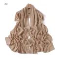 Sciarpa lunga in chiffon leggero con ricamo floreale, elegante coprispalle trasparente. - Stile #8