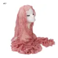 Solid pink crinkled chiffon hijab shawl with lettuce edge lightweight breathable long headwrap scarf - Berry Color