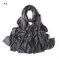 Solid color liquid jersey long scarf soft breathable hijab dark grey detail display - 180cm / Pattern #2