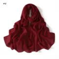Elegant red sequin striped scarf, lightweight breathable cotton linen shawl for women. - Geometric #5