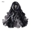 Gradient modal wrinkled long scarf fringe shawl, breathable soft fashion accessory detail. - Style #11