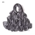 Solid color liquid jersey long scarf grey hijab lightweight breathable women headwrap - 180cm / Polka Dot (#3)