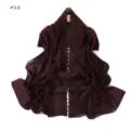 Eleganter einfarbiger Kamelie bestickter langer Chiffon Schal leicht und atmungsaktiv - Dunkelviolett