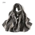 Black and white polka dot chiffon scarf, lightweight and breathable fashion accessory. - 296#
