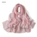 Pink floral chiffon scarf detail, artistic floral print long wrap, lightweight spring accessory - Floral & Stripe