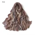 Gradient modal crinkle scarf, soft breathable long lightweight wrap shawl for women. - Style 12