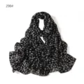 Black and white abstract pattern chiffon scarf detail showing soft lightweight fabric texture. - 298#