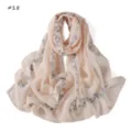Elegant floral chiffon scarf for women, lightweight spring and summer long neck wrap. - Size #18