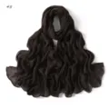 Dark brown crinkled rayon scarf detail showing soft texture and rolled edges for daily wear. - 5#