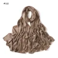 Pañuelo largo hijab de jersey líquido para mujer, bufanda lisa transpirable y elástica. - 180cm / Estilo 12