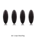 Schwarzes ovales Sicherheitsnadel Schal Schnallen Set mit 4 Stk, ideal für Anti-Blitzen Kleidung. - 4 Stück/Packung / Schwarz