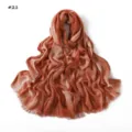 Gradient crinkle cotton scarf long lightweight breathable soft fringe shawl for women daily wear - Style 21