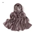 Detailed view of smooth satin long scarf with wide stripes, soft and breathable fabric drape. - Polka Dot (#4)