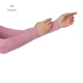 Detailweergave van effen modal armmouwen, ademende zonwerende ijsmouwen voor dames. - Eén maat / Oudroze