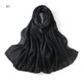 Women's pleated long scarf autumn winter polka dot print breathable black border shawl - Polka Dot (#3)