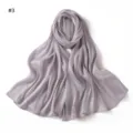 Solid color shiny satin scarf, soft draping long shawl, elegant summer women headscarf. - Polka Dot (#3)