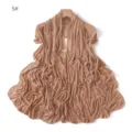 Lightweight mesh scarf detail with rhinestone star accents, soft and sheer fabric drape. - 5#