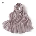 Solid color wrinkled shiny satin scarf, soft draping long scarf for women summer shawl #4 - Polka Dot (#4)