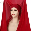 Solid color thick chiffon integrated hijab with inner cap, elegant burgundy headscarf. - #14 Burgundy / 180cm