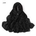 Black floral chiffon long scarf lightweight breathable drape women elegant neck wrap 268# - 268#