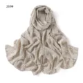 Detail view of the floral chiffon scarf showing soft fabric texture and elegant drape. - 269#
