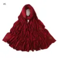 Wine red cotton hijab scarf with gold rhinestone cross pattern, elastic and comfortable. - Geometric #5