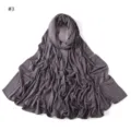 Detail view of solid dark grey mercerized cotton jersey long scarf with sparkling rhinestones. - Polka Dot (#3)