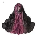 Close-up view of the soft gradient crinkle scarf fabric texture and pleated details. - Style #1