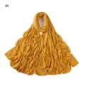 Solid color mercerized cotton four-leaf clover rhinestone line long scarf shawl new - Yellow