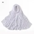 Solid color elastic mercerized cotton white rhinestone starry scarf soft breathable - Polka Dot (#4)