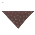 Close-up detail of the brown triangle scarf featuring sparkling rhinestone rose patterns and soft fabric. - Geometric #5