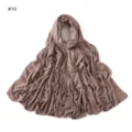 Brown modal jersey hijab scarf featuring sparkling rhinestone clover patterns for women. - Brown