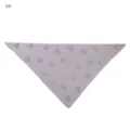 Detailed view of grey modal rhinestone triangle scarf, elegant rose rhinestone pattern. - Style #6
