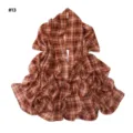 Retro plaid chiffon long scarf for women, elegant lightweight shawl and neckerchief. - Style 13