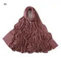 Solid color stretch mercerized cotton jersey hijab scarf decorated with sparkling rhinestones. - Style #6