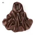 Bruine glanzende gekreukte hijab sjaal doek met strass sterren details voor dames. - 180cm / #6 Bruin