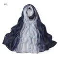 Gradient blue bark wrinkle scarf detail, breathable soft material, spring summer fashion. - Style #4