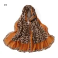 Close-up details of vintage colorful leopard print pleated scarf fabric and textured design. - Polka Dot (#4)