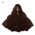 Solid color elastic mercerized cotton long jersey hijab scarf with rhinestones #9 - Style #9