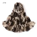 Elegant floral chiffon scarf with rose print, breathable long drape wrap for women 277# - 277#