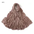 Solid color rhinestone jersey hijab scarf, soft elastic long headscarf for women daily wear. - Style #10