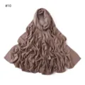 Solid color elastic mercerized cotton rhinestone jersey long scarf, soft and breathable. - Style #10
