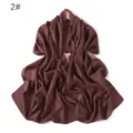 Detailed shot showing the glossy pearlescent chiffon fabric texture of the solid scarf. - Withered Rose
